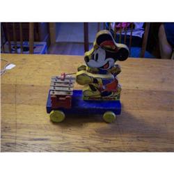 Rare 1939 Fisher Price Mickey Mouse Pull Toy #1850117