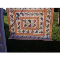 Beautiful Hand Quilted Butterfly Quilt #1850118