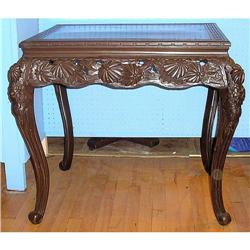 Floral Carved Oriental Occasional Table #1850153