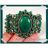 Image 1 : AWESOME Green Onyx GEMSTONE Sterling Cuff #1850155