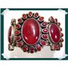 Image 1 : Massive Carnelian Gemstone  STERLING Cuff #1850156