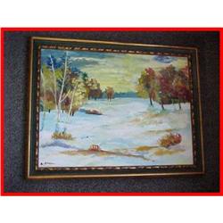 Early Winter Minnesota Landscape Oil Painting #1850285