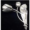 Image 1 : LARGE STERLING BROOCH - SILVER TULIPS #1863805