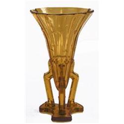 Amber Art Deco Rocket Vase #1864123