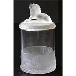 Frosted Lion Dresser or Candy Jar #1864127