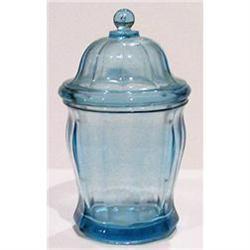 Ice Blue Depression Glass Cookie Jar #1864129