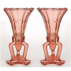 Pink Pair of Art Deco Rocket Vases (2) #1864139