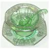 Image 1 : Elegant Green w/ Silver Overlay 3 Pc Mayo Set  #1864160