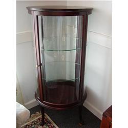 Mahogany Oval Vitrine Curio Cabinet c.1900 #1864297