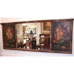 Antique Horizontal Trumeau Mirror, Oil Painting#1864322