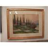 Image 1 : "Italian Tuscan Landscape" Watercolor Signed #1864368