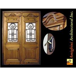 Antique, Double entry door with wrought #1864434