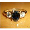 Image 1 : 14K Gold Diamond & Sapphire 3-Stone Ring #1864514