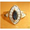 Image 1 : 14K Yellow Gold Diamond & Sapphire Ring #1864515