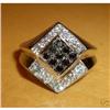 Mens 14K White Gold WHITE/BLACK Diamond Ring #1864520