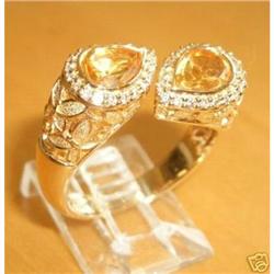 14K Yellow Gold Diamond & Citrine Ring #1864522