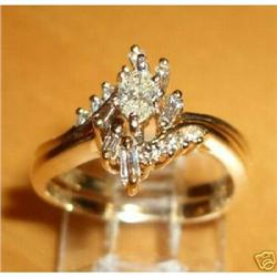 14K Gold Diamond Engagement Wedding Ring Set #1864524