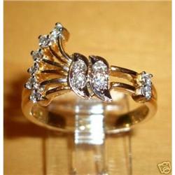 18K Yellow Gold Diamond Right Hand Ring #1864529