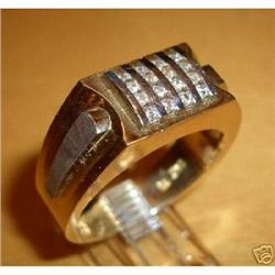 Mens 14K Gold Diamond Wedding Ring #1864534