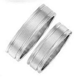 Wedding band set of 2 HiS & HERS platinum 6mm #1864677