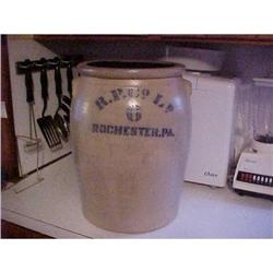 Crock, salt glaze; 6 gal.,signed on front blue #1864774