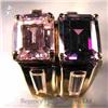 Image 1 : RHJ Unique Ring Pink & Purple Cubic Zirconium #1910931