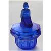 Cobalt Blue EGYPTIAN Art Deco Glass Powder Jar #1911104