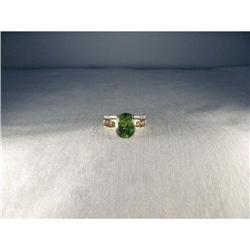 14K WG Citrine Green Tourmaline Diamond Ring #1911357