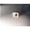 Estate 14K YG Gold Diamond Sapphire Mens Ring #1911390