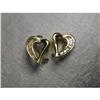 Estate 14K Gold Baguette Diamond Heart Earrings#1911393