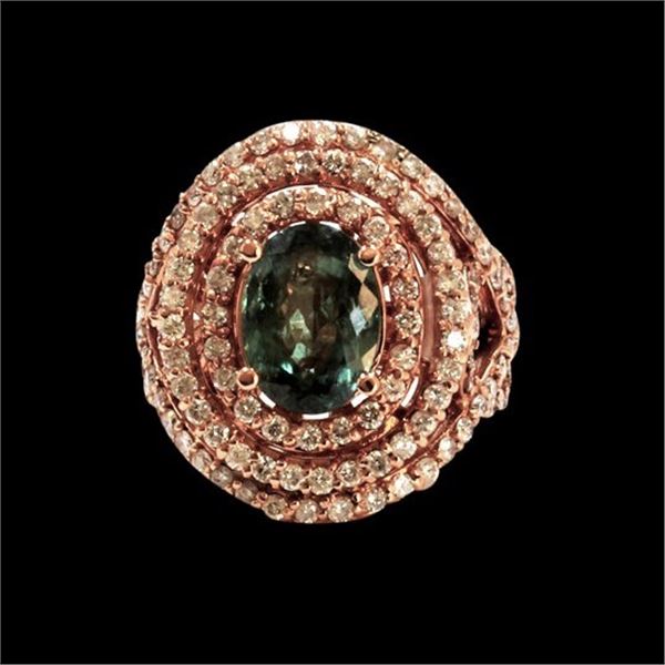 3.73CT NATURAL ALEXANDRITE 14K ROSE GOLD RING