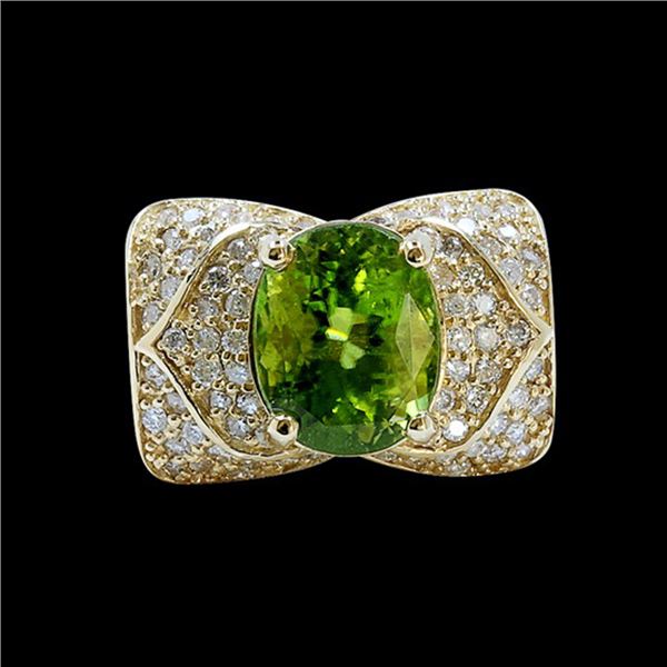 5.53CT NATURAL BURMA PERIDOT 14K Y/G RING