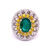 Image 2 : 3.64CT NATURAL COLOMBIAN EMERALD 14K WHITE GOLD RING