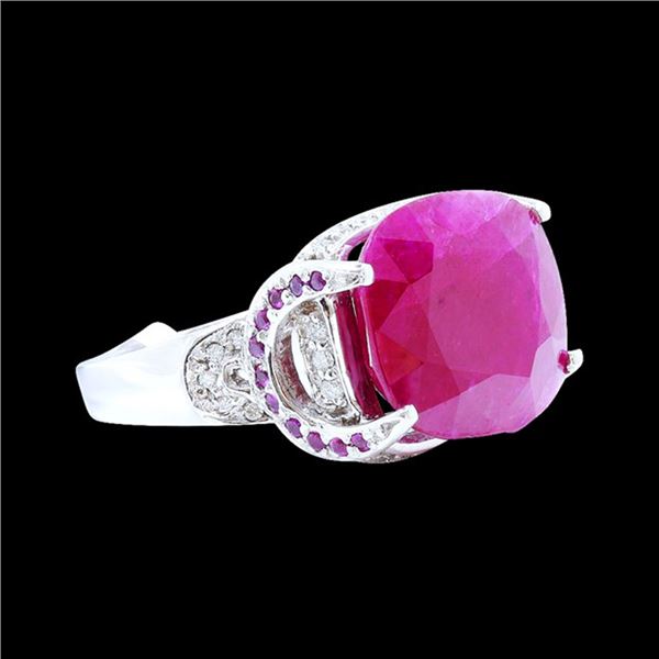 15.53CT NATURAL RUBY 14K WHITE GOLD RING