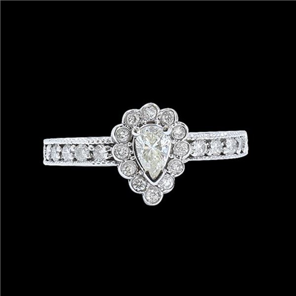 0.35CT NATURAL DIAMOND 14K WHITE GOLD RING