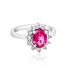 Image 2 : 1.33CT NATURAL CEYLON PINK SAPPHIRE 14K WHITE GOLD RING