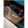 Image 2 : BOX OF LIGHTS WITH JUGS AUTO FLUIDS, ANTIFREEZE, SOME OIL