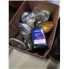 Image 8 : BOX OF LIGHTS WITH JUGS AUTO FLUIDS, ANTIFREEZE, SOME OIL