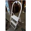 Image 2 : FOLDING 2 STEP LADDER AND WOOD 2 STEP STOOL