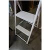 Image 3 : FOLDING 2 STEP LADDER AND WOOD 2 STEP STOOL
