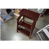 Image 5 : FOLDING 2 STEP LADDER AND WOOD 2 STEP STOOL