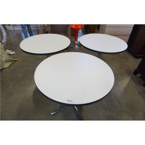 3 ROUND RESTAURANT TABLES - 3 FOOT ACROSS