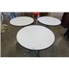 Image 1 : 3 ROUND RESTAURANT TABLES - 3 FOOT ACROSS