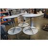 Image 1 : 6 ROUND RESTAURANT TABLES - PAINTED WHITE