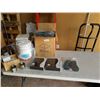 Image 1 : LOT OF STAINLESS CUPS, SANDALS, LEATHER TREATMENT KIT AND BENTO TIERED LUNCH CONTAINER