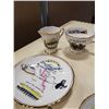 Image 2 : NORTHERN CANADIAN SOUVENIR TEA ITEMS - YUKON CUP AND SAUCER, INUVIK NORTH WEST TERRITORIES 2 CUPS AN