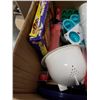 Image 3 : BOX OF COOKING ITEMS, DISPOSABLE CUPS AND ESTATE GOODS