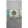 Image 2 : 3 CANADIAN KING GEORGE VI SILVER 25C 1945, 1946, 1947 .800 SILVER