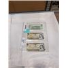 Image 1 : 3 MINT CANADIAN 1973 $1 BILLS - 2 IN SEQUENCE 613,614