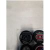 Image 2 : STANLEY CUP PLAYOFFS 2021 HOCKEY PUCK SET 4 PUCKS